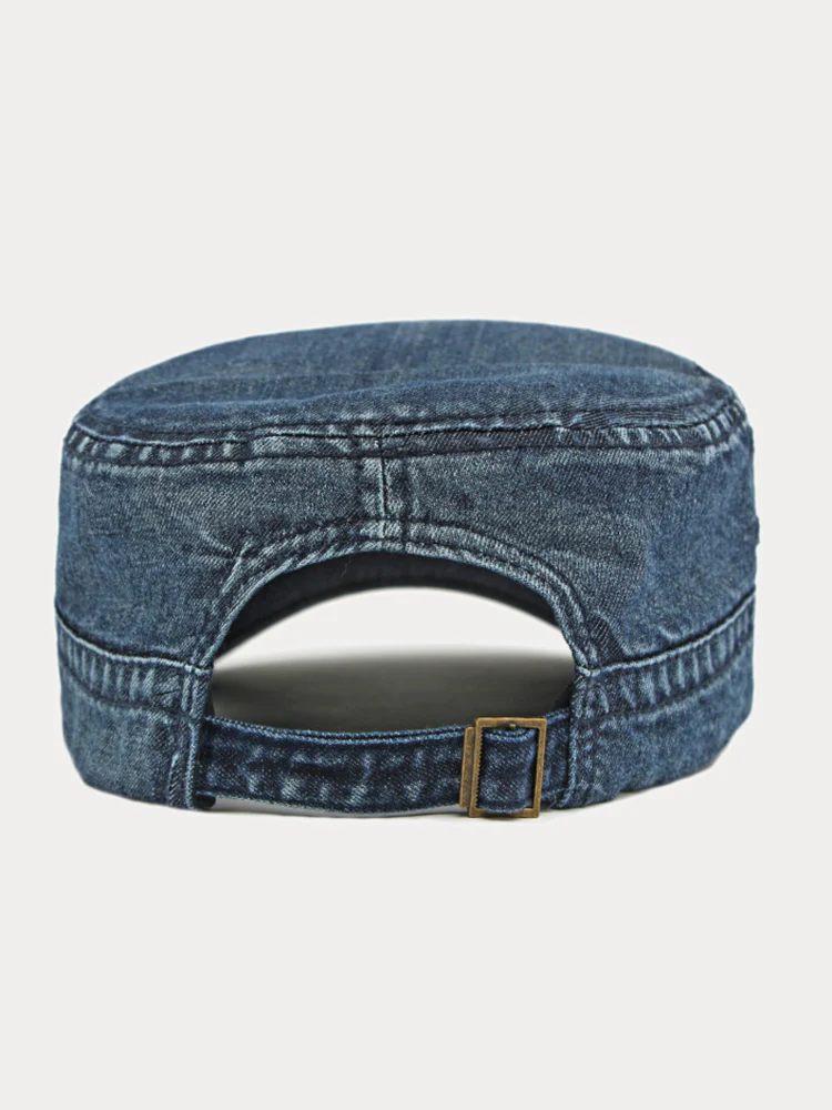 100% Cotton Washed Denim Army Caps - Image 12