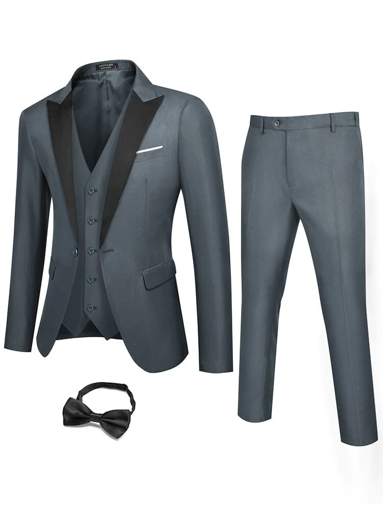 3 Piece Tuxedo Suit Set with Bow Tie (US Only) - Image 3