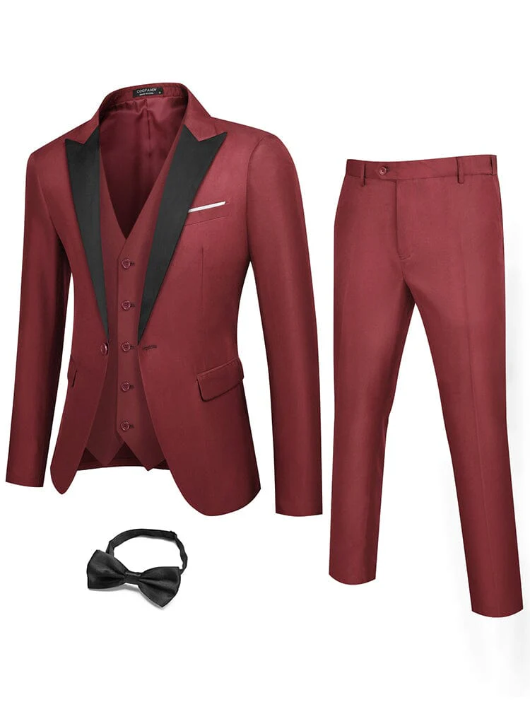 3 Piece Tuxedo Suit Set with Bow Tie (US Only) - Image 5