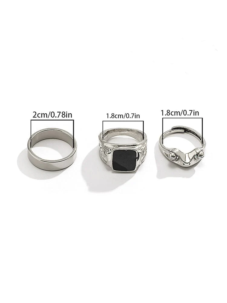 3Pcs Frog Stacking Rings Set - Image 3