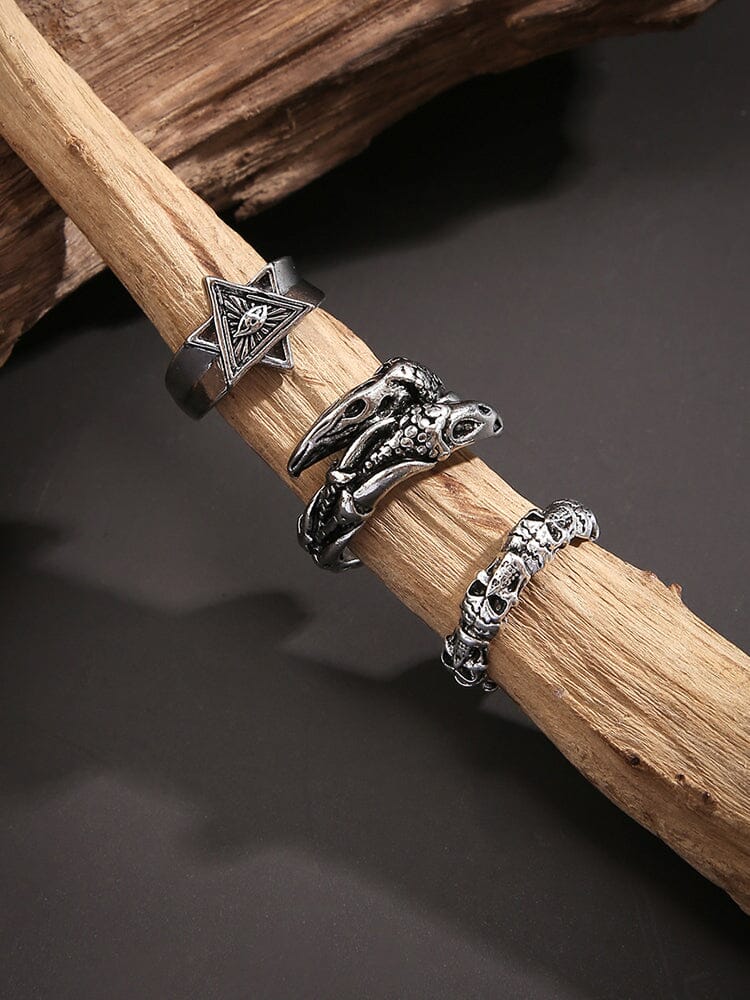 3Pcs Gothic Evil Eye Rings Set - Image 6
