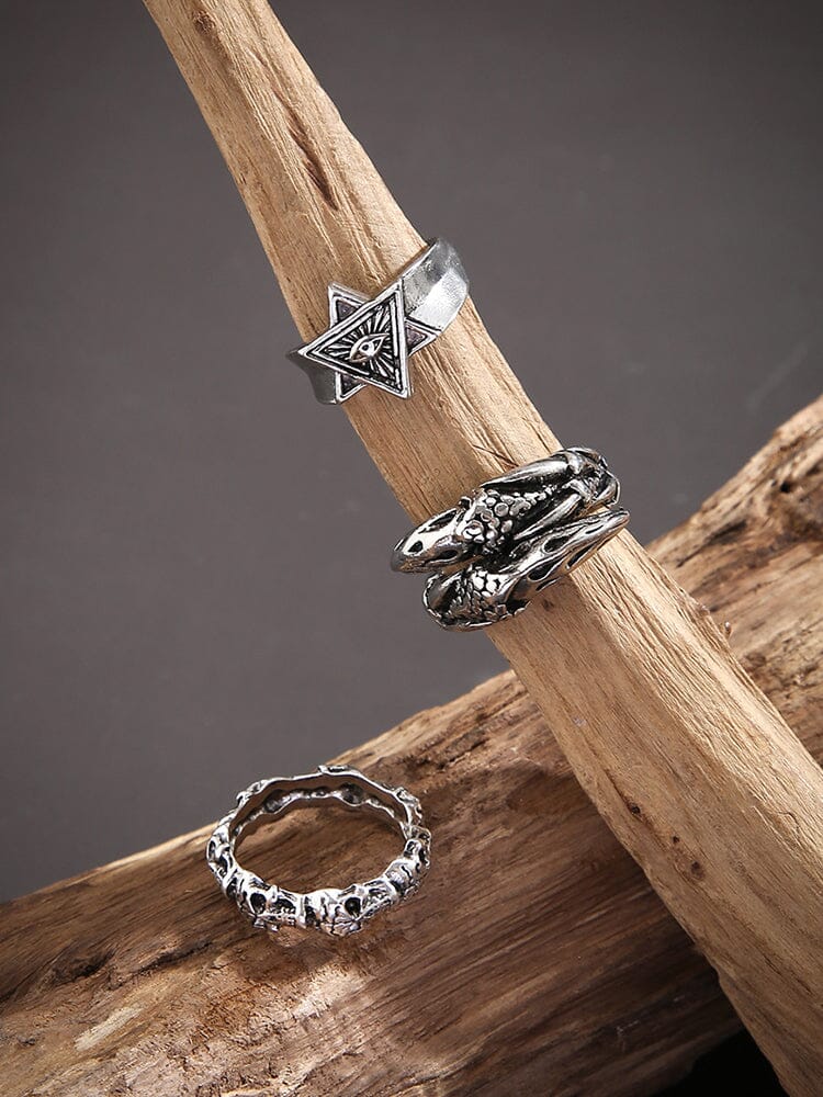 3Pcs Gothic Evil Eye Rings Set - Image 7