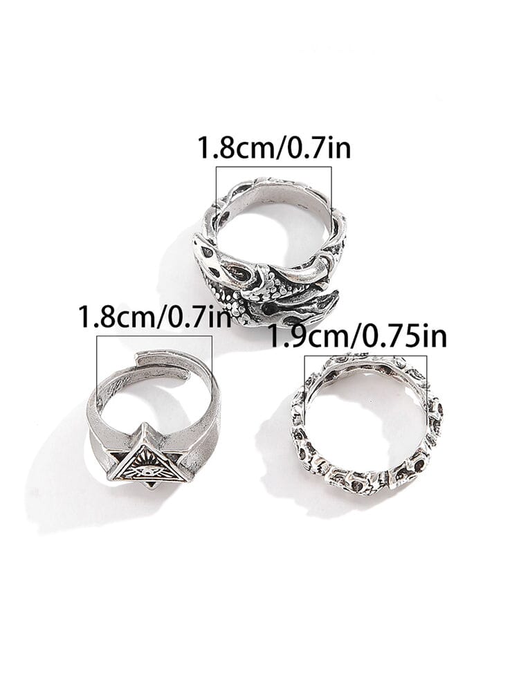3Pcs Gothic Evil Eye Rings Set - Image 8