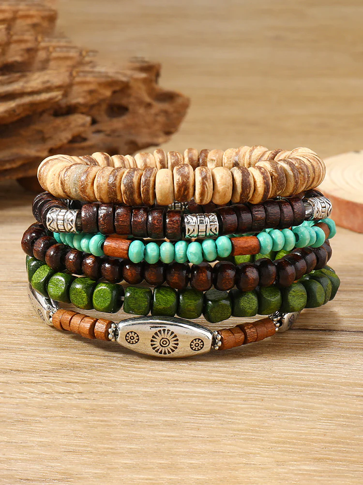 6Pcs Bohemian Beaded Stackable Bracelet Set - Image 2