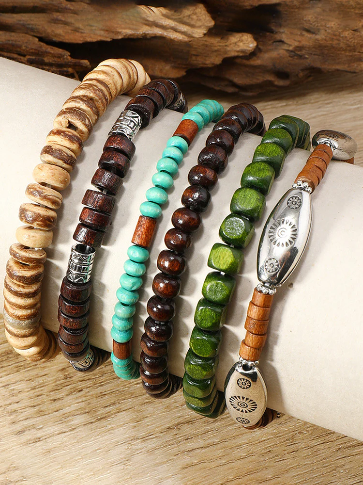 6Pcs Bohemian Beaded Stackable Bracelet Set - Image 4