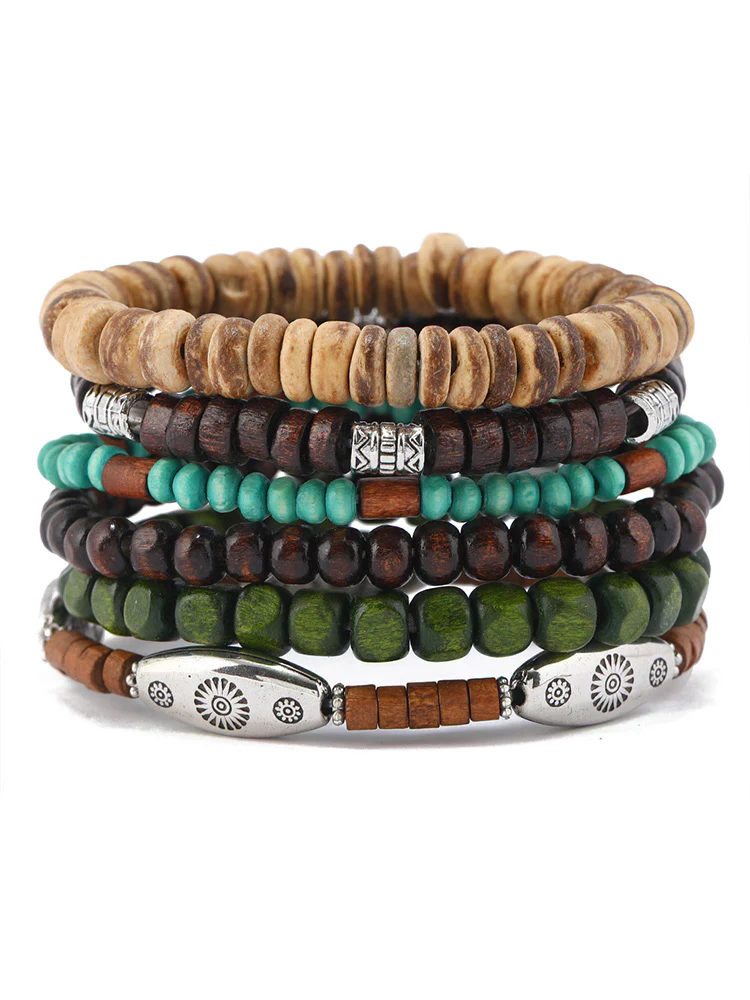6Pcs Bohemian Beaded Stackable Bracelet Set - Image 5