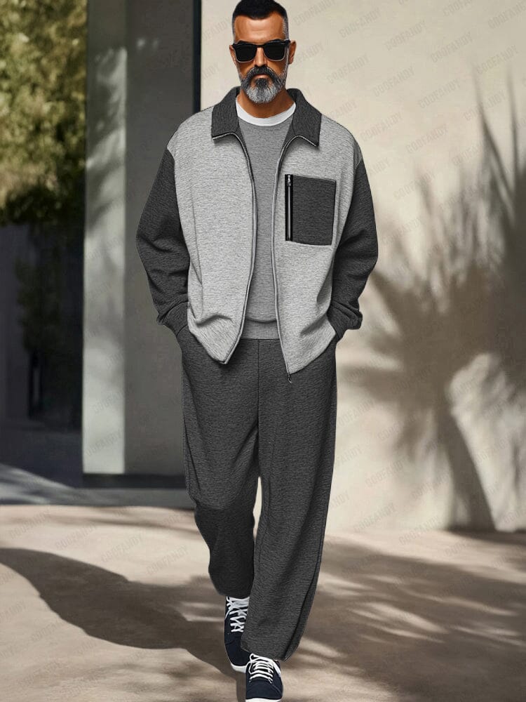 Athleisure Colorblock Jacket Pants Set - Image 2