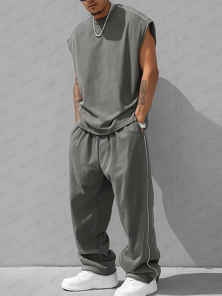 Athleisure Comfort Tank Top Pants Set - Image 2