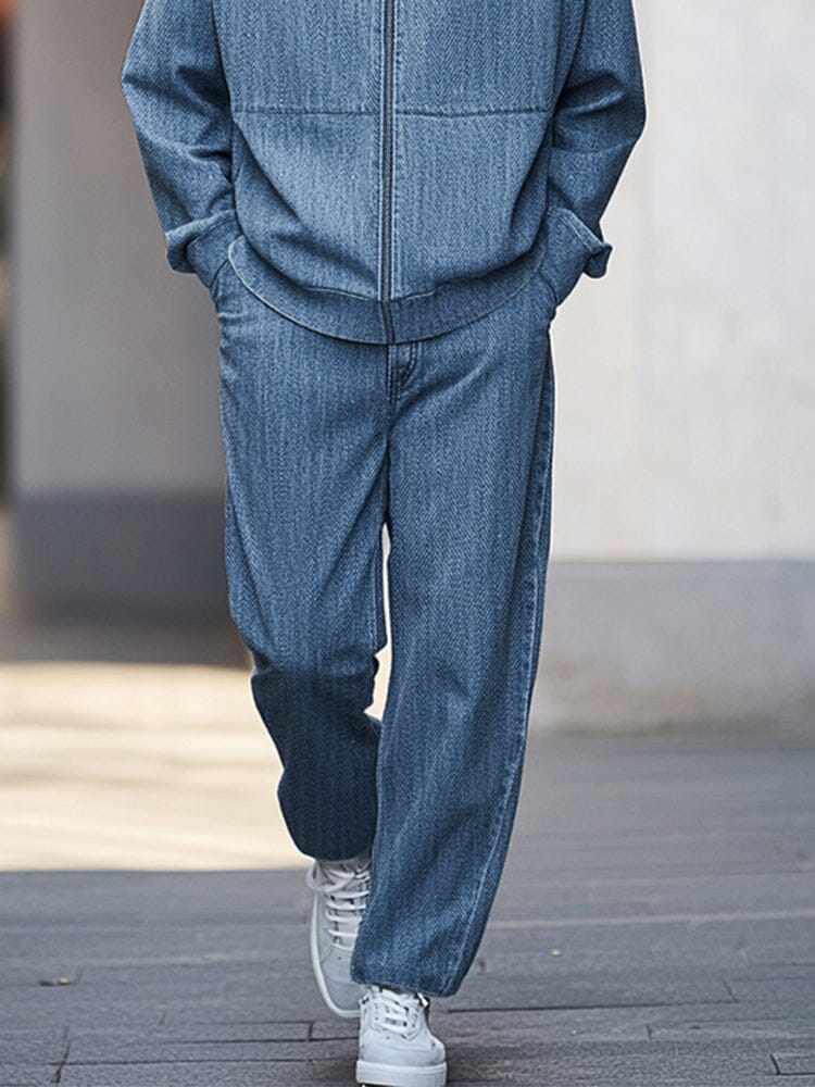 Athleisure Denim Jacket Pants Set - Image 4