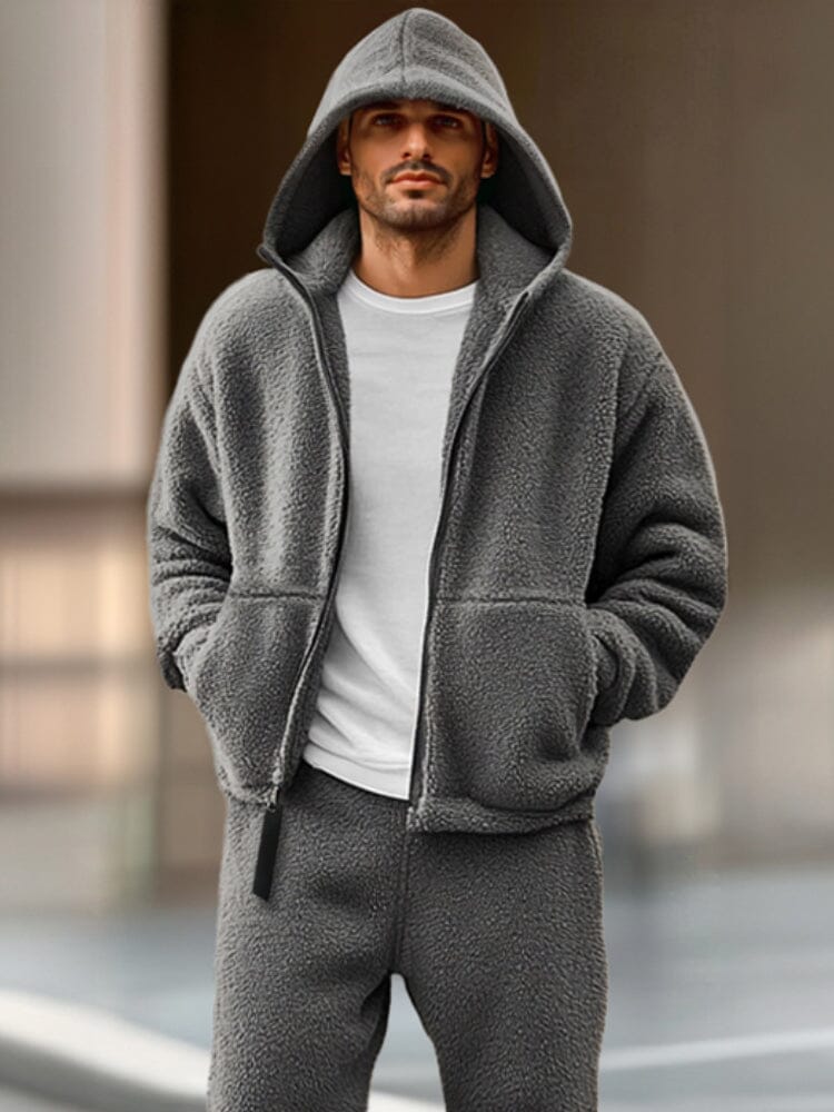 Athleisure Fleece Jacket Pants Set - Image 3