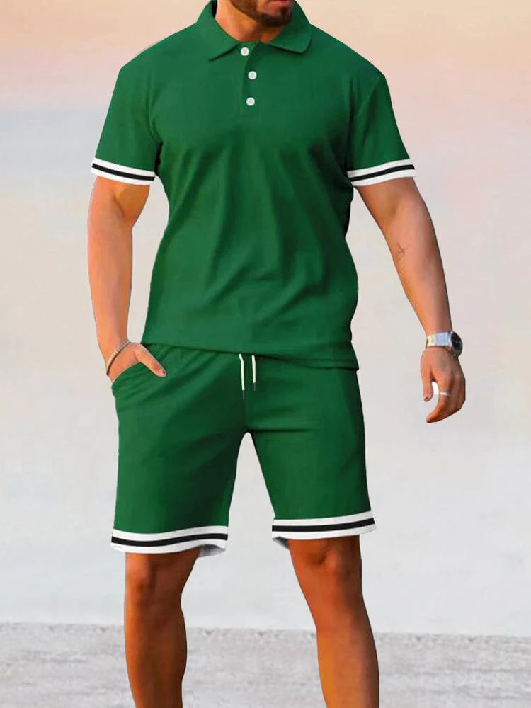 Athleisure Stretch Polo Shirt Sets - Image 2