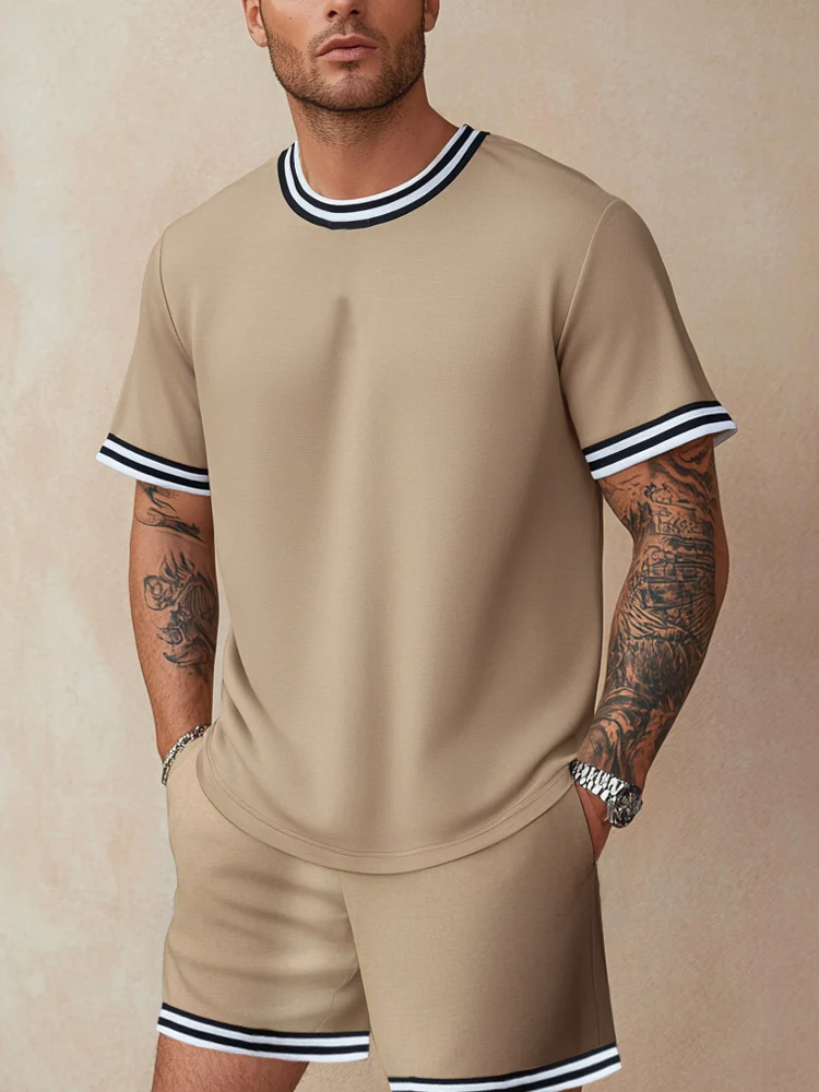 Athletic Contrast Trim 2-Piece Outfit