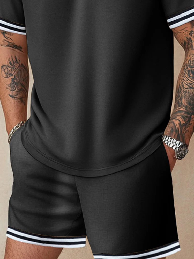 Athletic Contrast Trim 2-Piece Outfit - Image 4