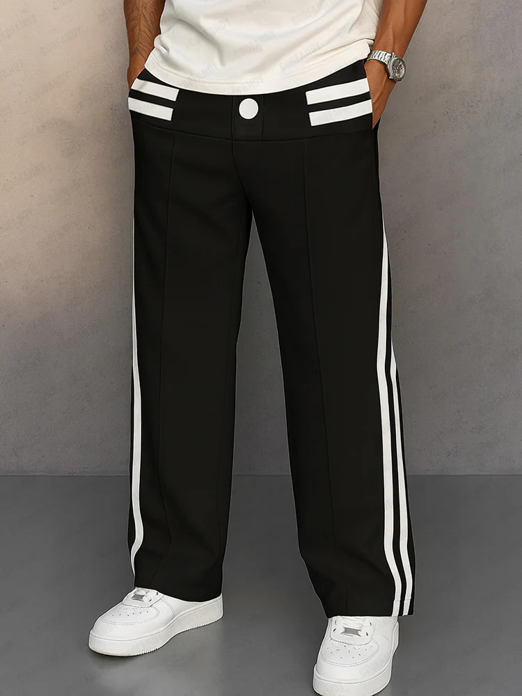 Athletic Stripe Design Jogger Pants - Image 2