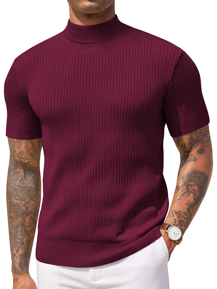 Basic Mock Neck Knit Tee (US Only) - Image 3