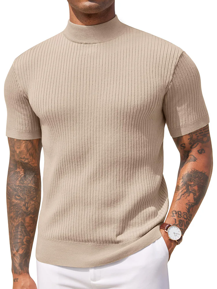 Basic Mock Neck Knit Tee (US Only) - Image 5