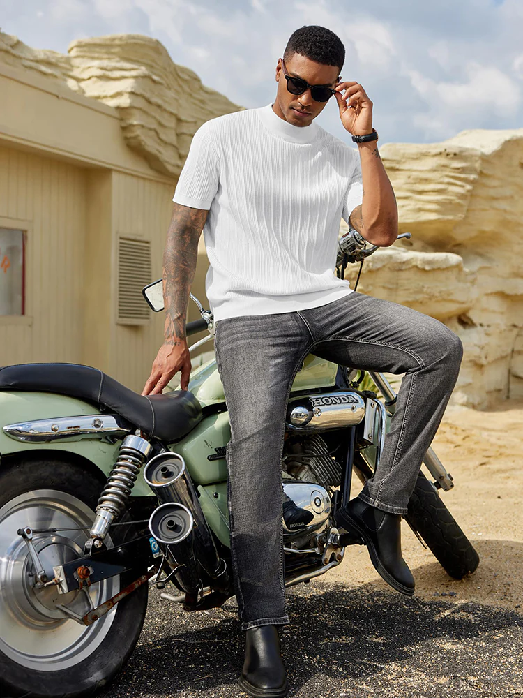 Basic Mock Neck Knit Tee (US Only) - Image 9
