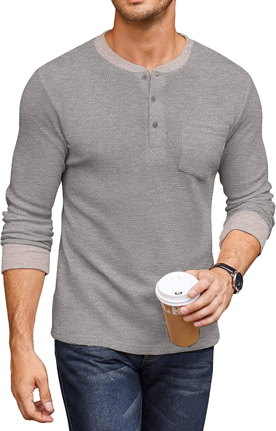 Basic Waffle Pullover Long Sleeve T-Shirt (Live Only) - Image 9