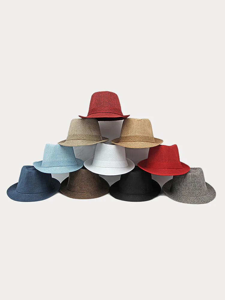 Beach Sun Protection 100% Cotton Fedora Hat - Image 22