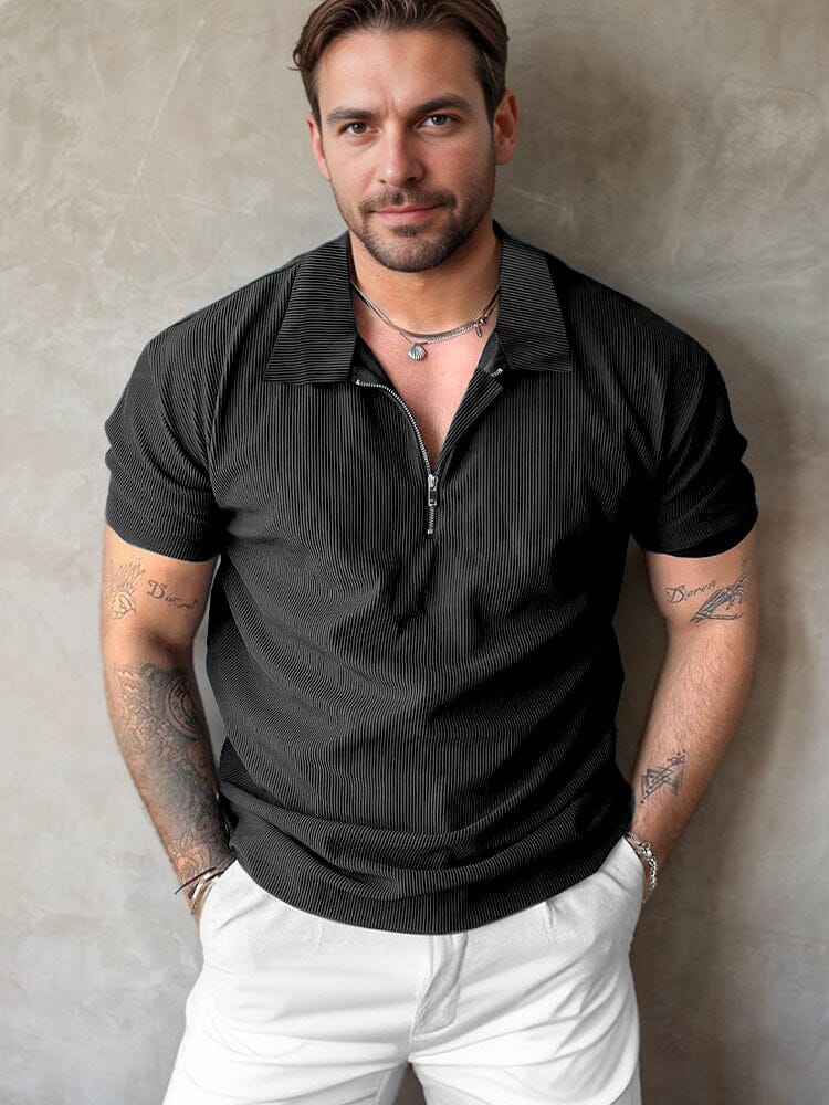 Beathable Corduroy Polo Shirt - Image 3