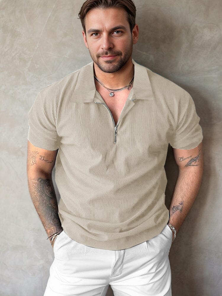 Beathable Corduroy Polo Shirt - Image 4
