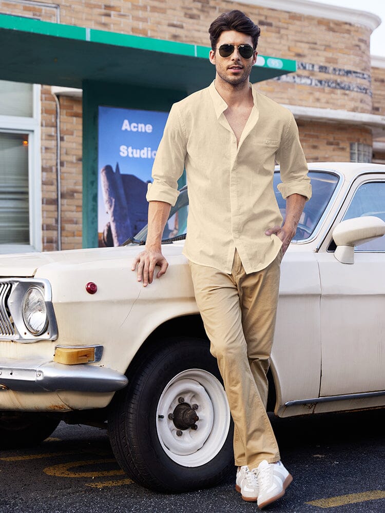 Breathable Button Up Linen Shirt (US Only) - Image 13