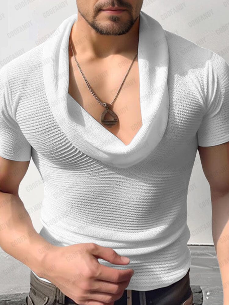 Breathable Cowl Neck Knit Top - Image 3