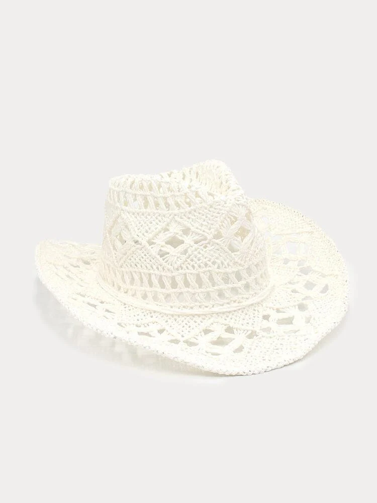 Breathable Hollow Woven Straw Hat - Image 3