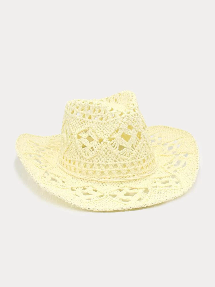 Breathable Hollow Woven Straw Hat - Image 4