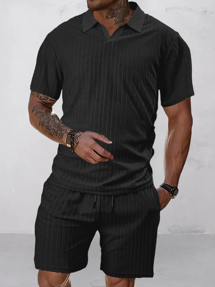 Breathable Vertical Stripe Matching Set