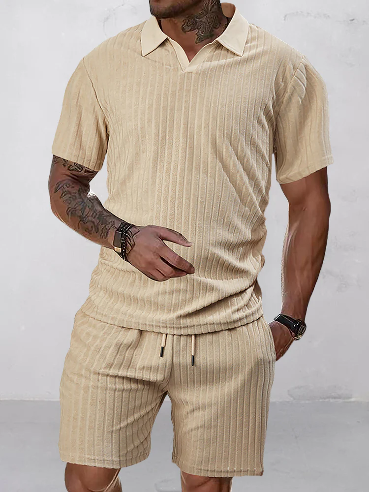 Breathable Vertical Stripe Matching Set - Image 2