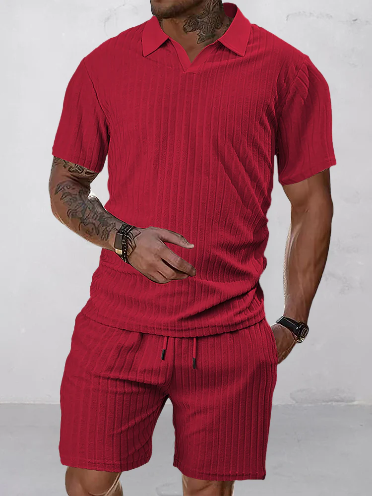Breathable Vertical Stripe Matching Set - Image 4