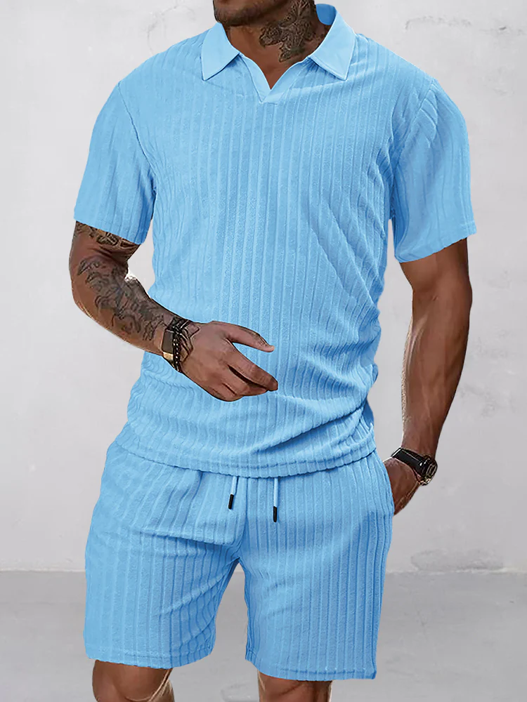 Breathable Vertical Stripe Matching Set - Image 5