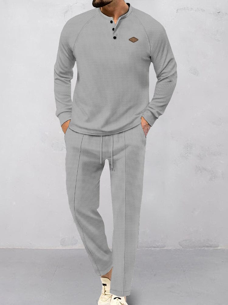 Breathable Waffle 2-Piece Tracksuit Set - Image 4