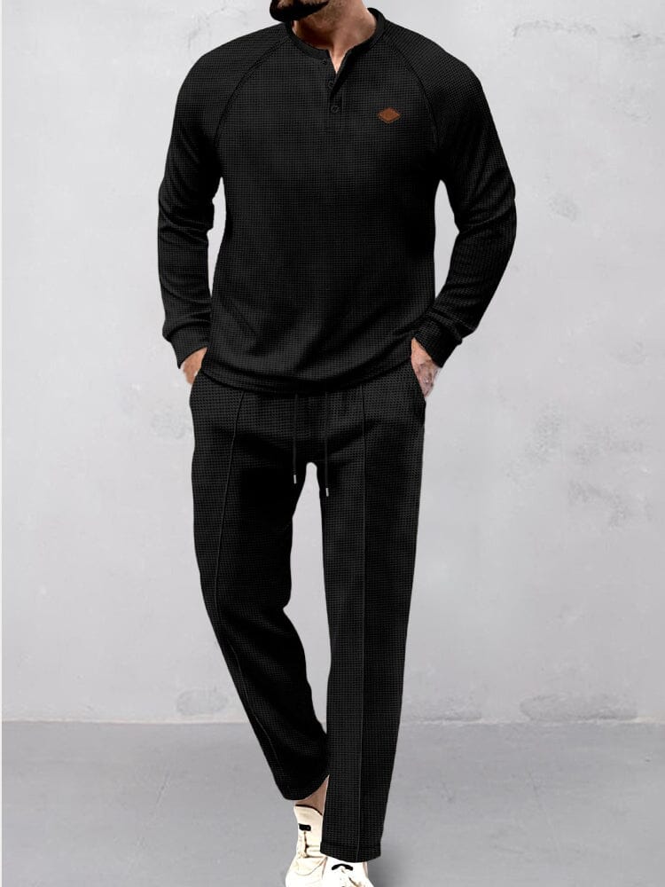 Breathable Waffle 2-Piece Tracksuit Set - Image 5
