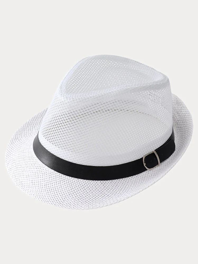 Hollow Weave Panama Fedora with Belt Buckle - Image 10