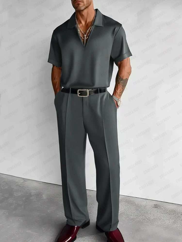 Business Casual Shirt Pants Set - Image 10