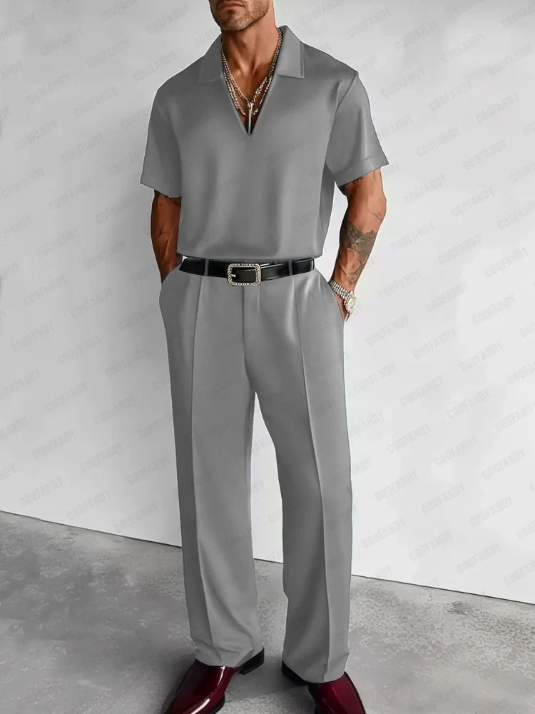 Business Casual Shirt Pants Set - Image 9