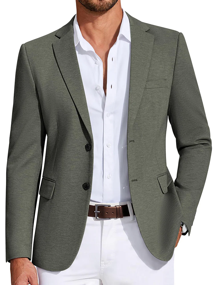 Business Casual Two Buttons Suit Jacket Blazer (US Only) - Image 15