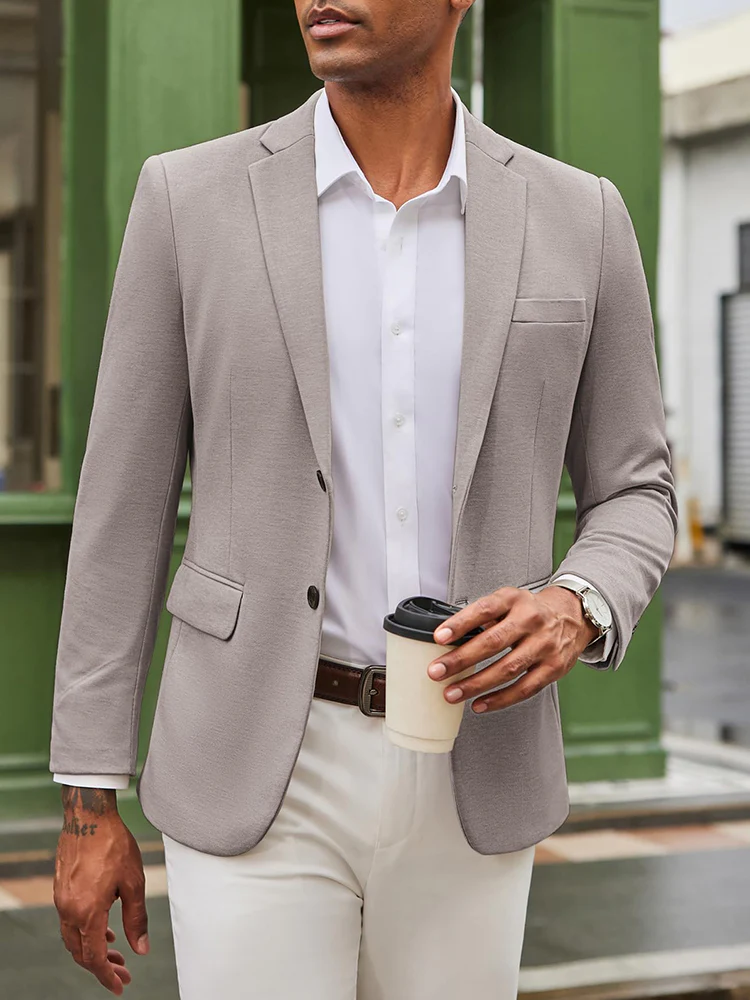 Business Casual Two Buttons Suit Jacket Blazer (US Only) - Image 19