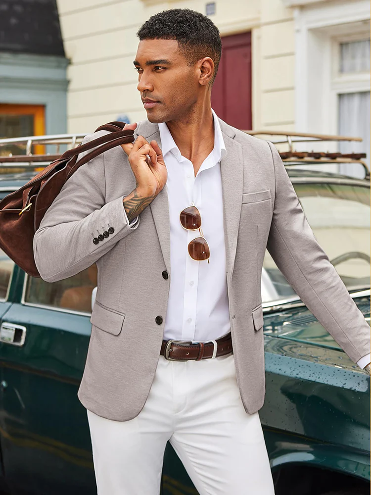 Business Casual Two Buttons Suit Jacket Blazer (US Only) - Image 21