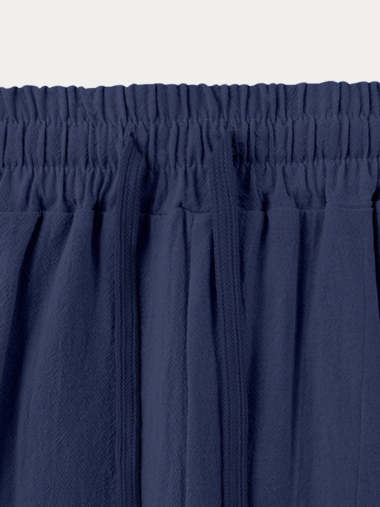 Casual 100% Cotton Drawstring Waist Pants - Image 12