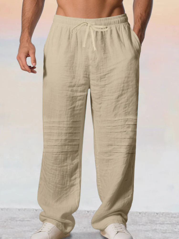 Casual 100% Cotton Drawstring Waist Pants - Image 4