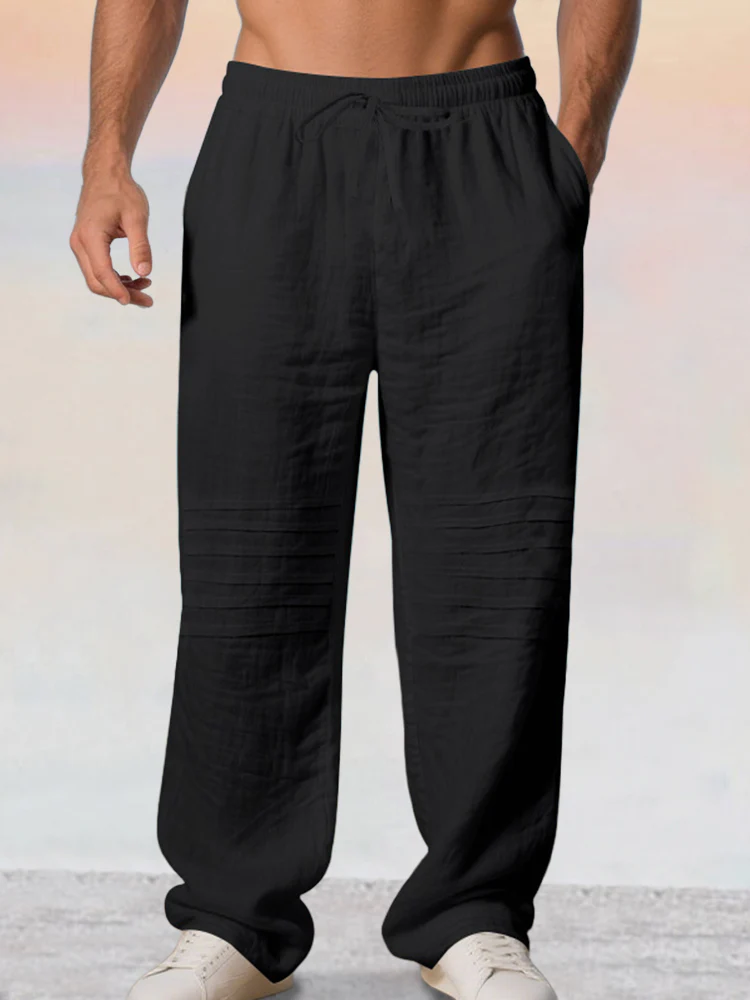 Casual 100% Cotton Drawstring Waist Pants - Image 5