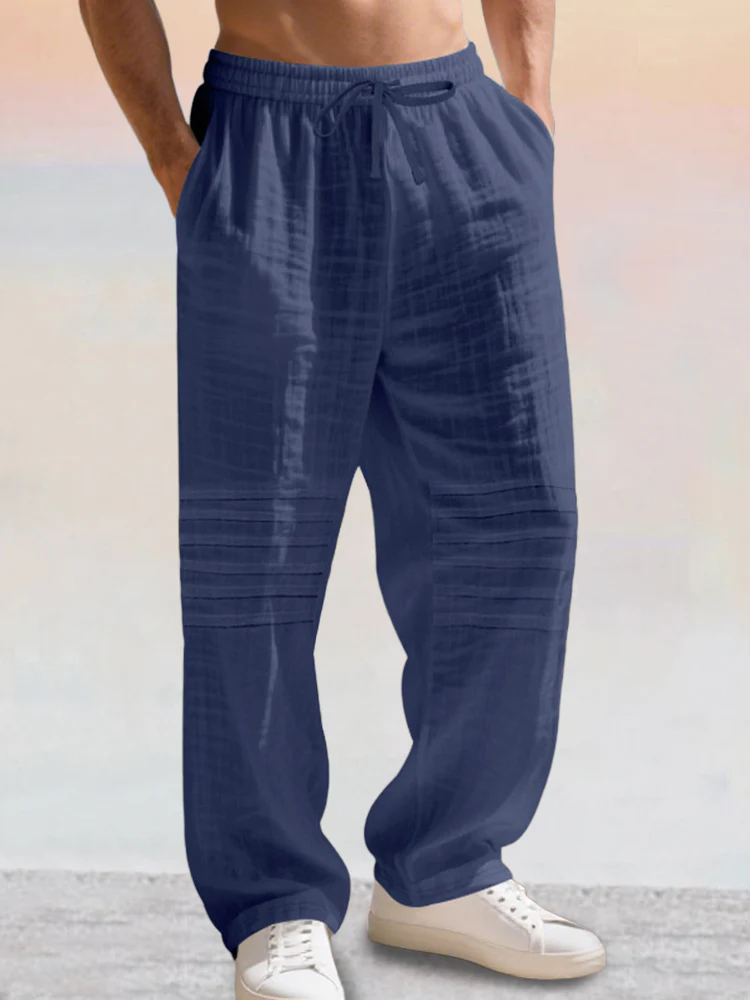 Casual 100% Cotton Drawstring Waist Pants - Image 7