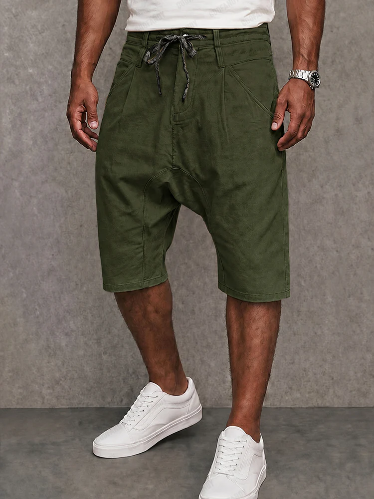Casual 100% Cotton Drop Crotch Shorts - Image 2