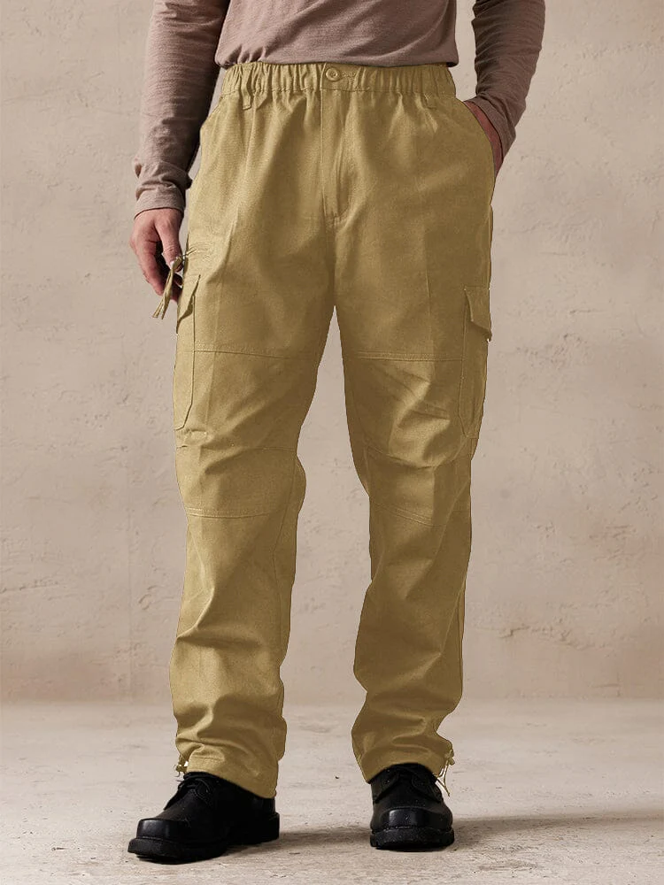 Casual 100% Cotton Multi Pockets Pants - Image 2