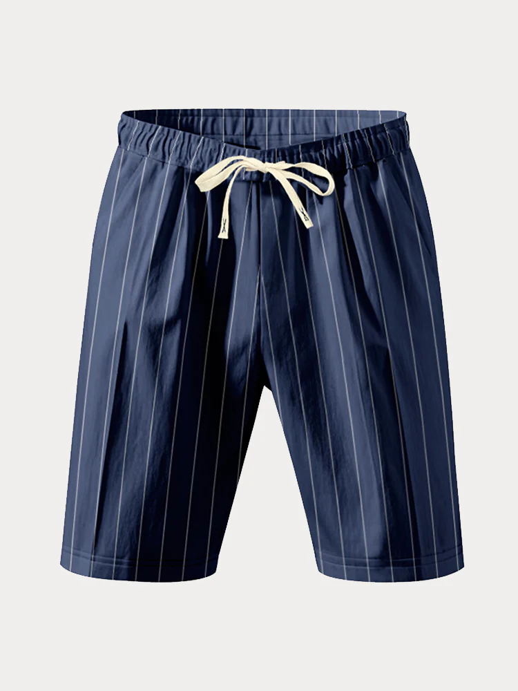 Casual 100% Cotton Stripe Shorts - Image 10