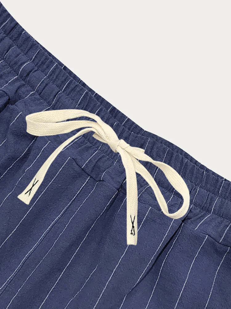 Casual 100% Cotton Stripe Shorts - Image 12