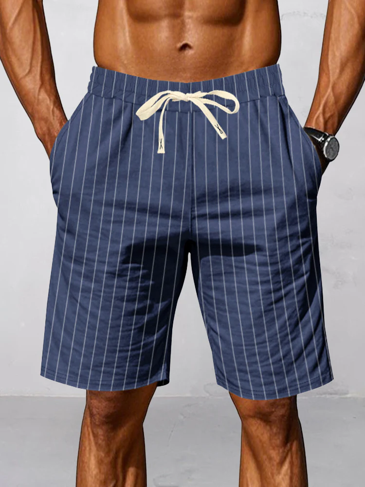 Casual 100% Cotton Stripe Shorts - Image 8